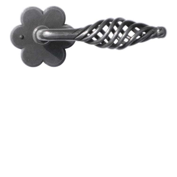 Poignée de porte tarente fer fleur sans rosace