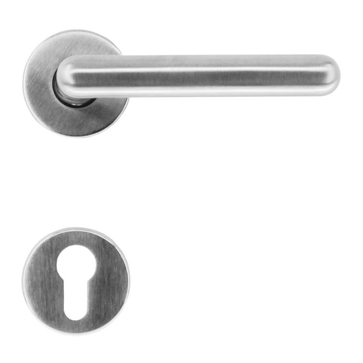 Poignée de porte pro vicenza look inox rosace cylindre