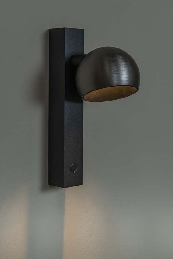 Lucide Premium ESFERA - Wandlamp - LED Dimb. - 1x9W 2700K - Grijs ijzer