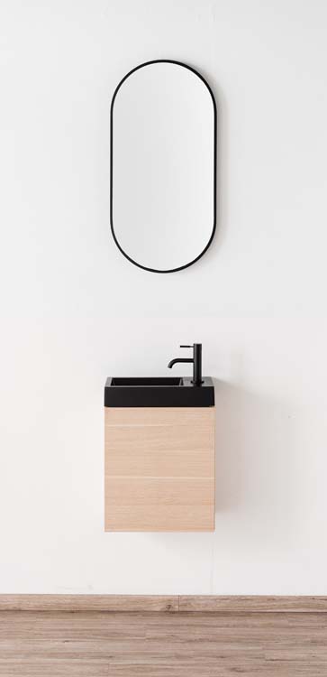 Spiegel Rens ovaal zwarte kader 40x80cm