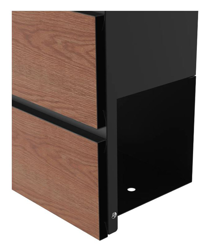 Boîte aux lettres Malika bois/noire avec porte-journaux