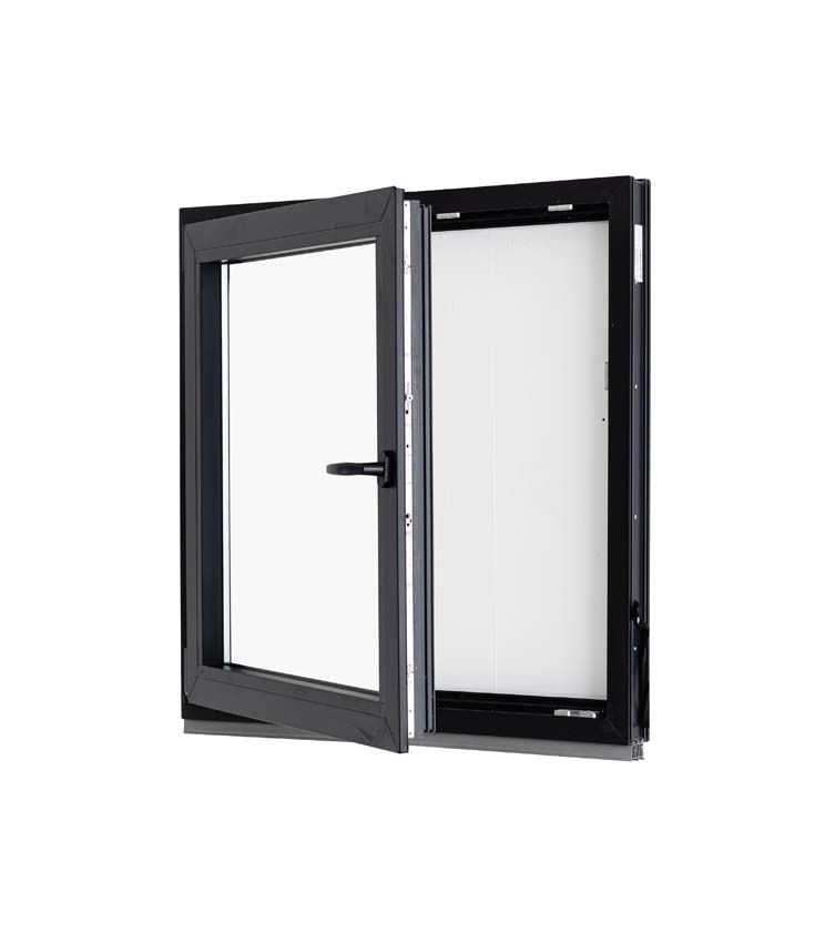1-VL draaikiepraam pvc Deceuninck Elegant zwart/zw B1000xH1000 mm L