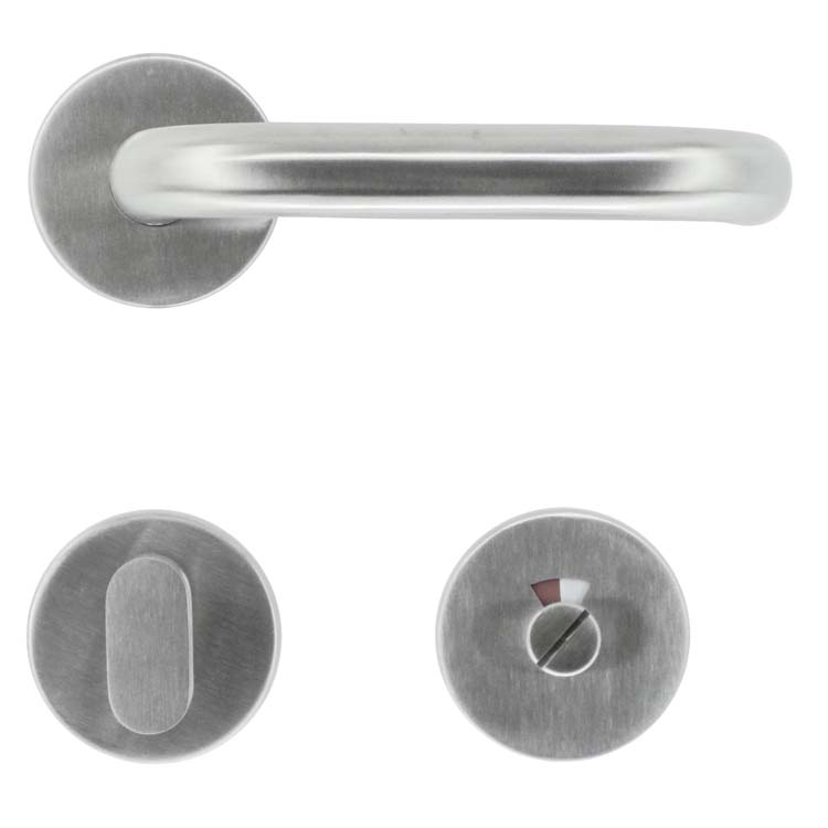 Poignée de porte pro perugia noto 19mm inox avec serrure toilette