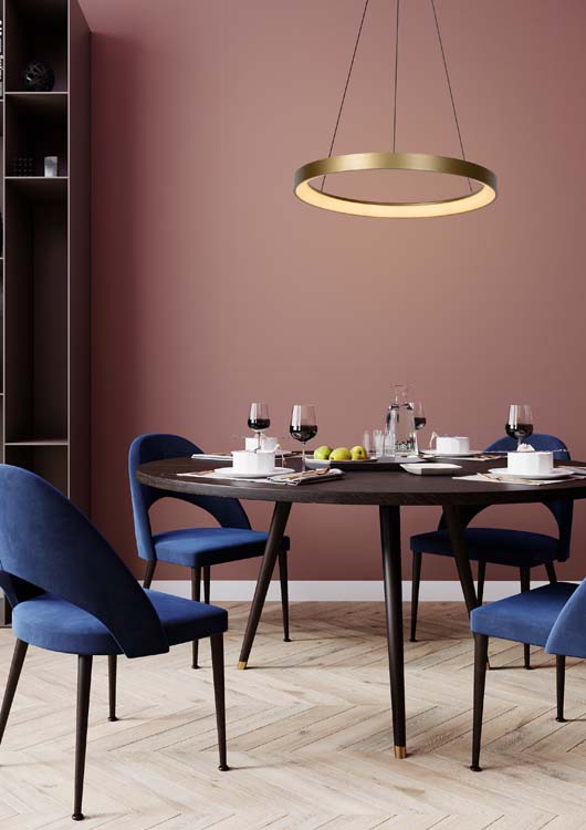 Hanglamp - Ø 58 cm - LED Dimb. - 1x50W 2700K - Mat Goud / Messing