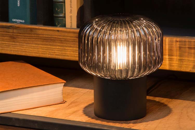 Lucide JANY - Lampe de table - Ø 16 cm - 1xE14 - Noir