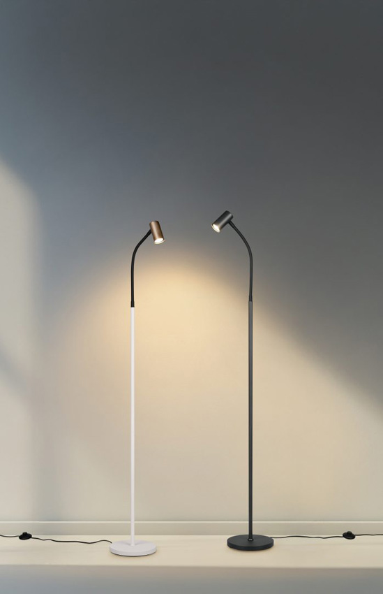 Lampadaire - noir mat - 27x20x141cm - GU10/MR11 - 1x5W