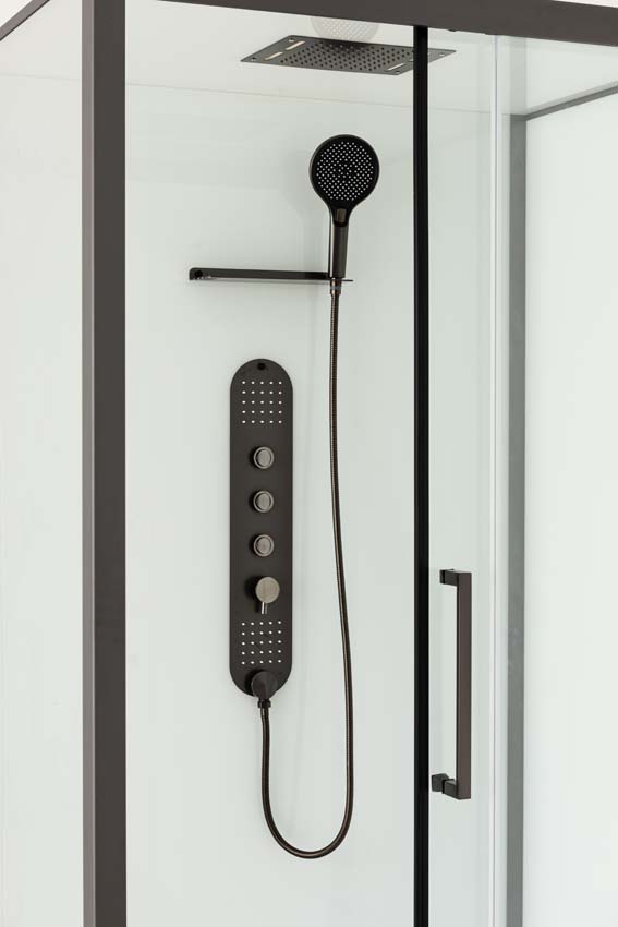 Douchecabine Amani rechts gunmetal schuifdeur 90x115x215cm