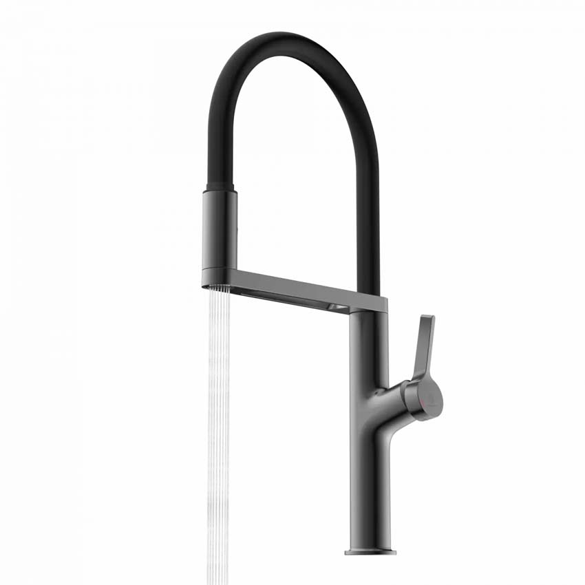 Robinet de cuisine Wasserwerk WK 2 graphite mat avec bec extractible