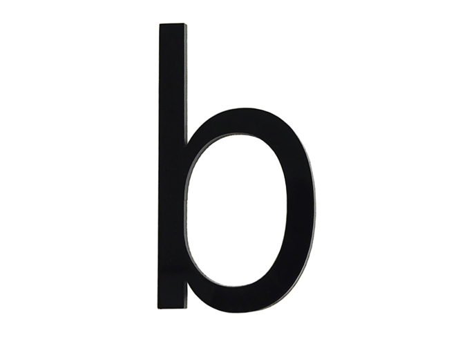 Numéro de maison b en PVC noir 6cm avec bande adhésive