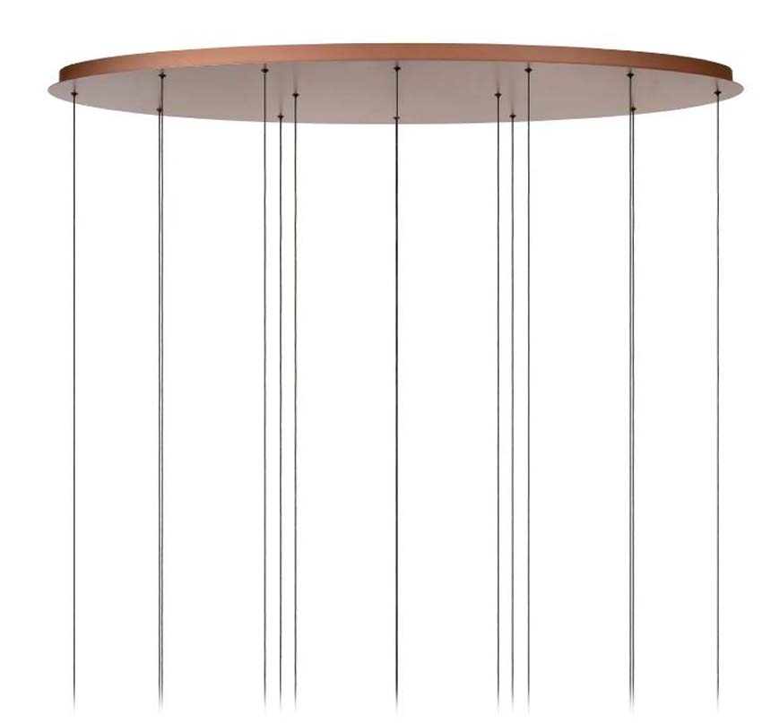 Lucide Premium JASMINE - Hanglamp - 140x54x210cm - LED Dimb. - CCT - 14x4,4W 2200K/3300K - Koper