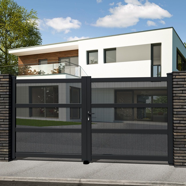 Dubbele draaipoort Montera alu antraciet 300x180cm