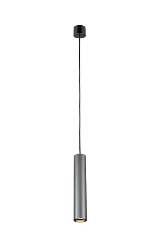 Suspension - noir/acier brossé - Ø5,6xH184cm - dimmable - GU10 - 1x50W