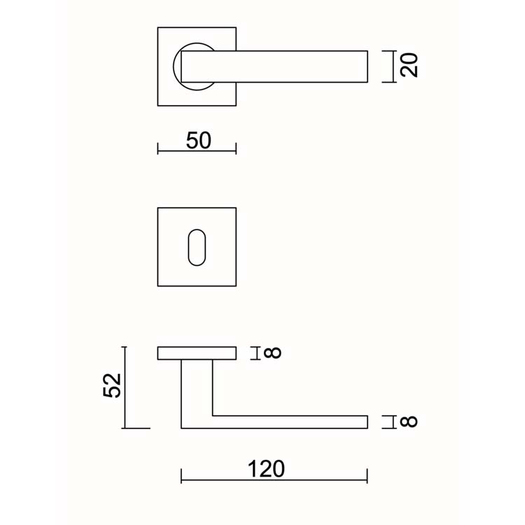 Deurkruk pro Trani HW zwart structuur uv