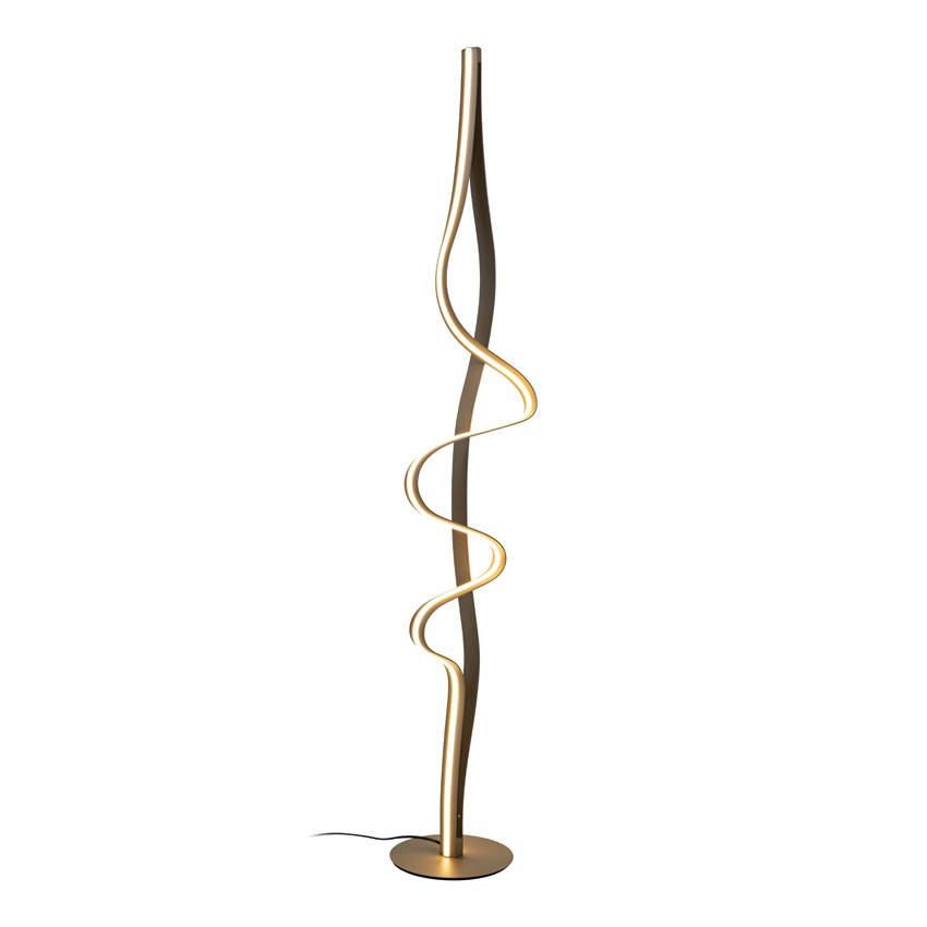 Lucide Premium Lambada - Lampadaire - LED Dimmable - 1x38W - 2700K - Or mat/laiton