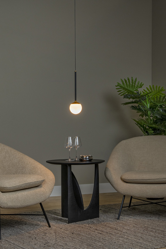 Lucide Premium Calina - Hanglamp - Ø9,9cm - LED dimbaar - CCT - 1x7W - 2200K/3300K - Met vervangbare LED-module - Zwart