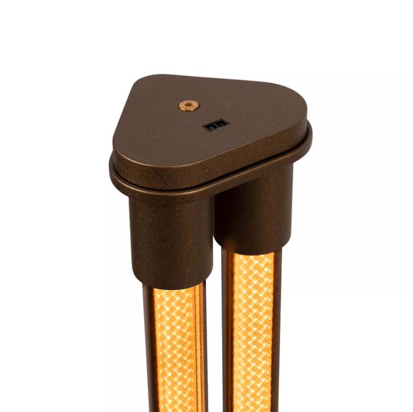 Lucide Vibes Janderin - Staande lamp - LED Dimbaar - CCT - 2x17W 2200K/3300K - Handbewegingssensor - Champagne