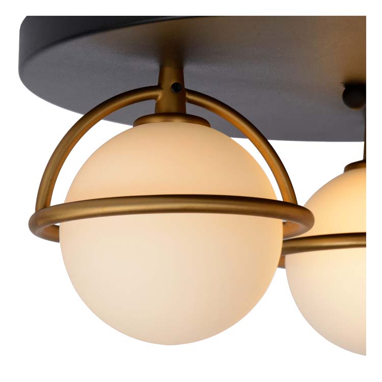 Lucide ISOBEL - Plafonnier Salle de bains - Ø 38 cm - 3xG9 - IP44 - Noir