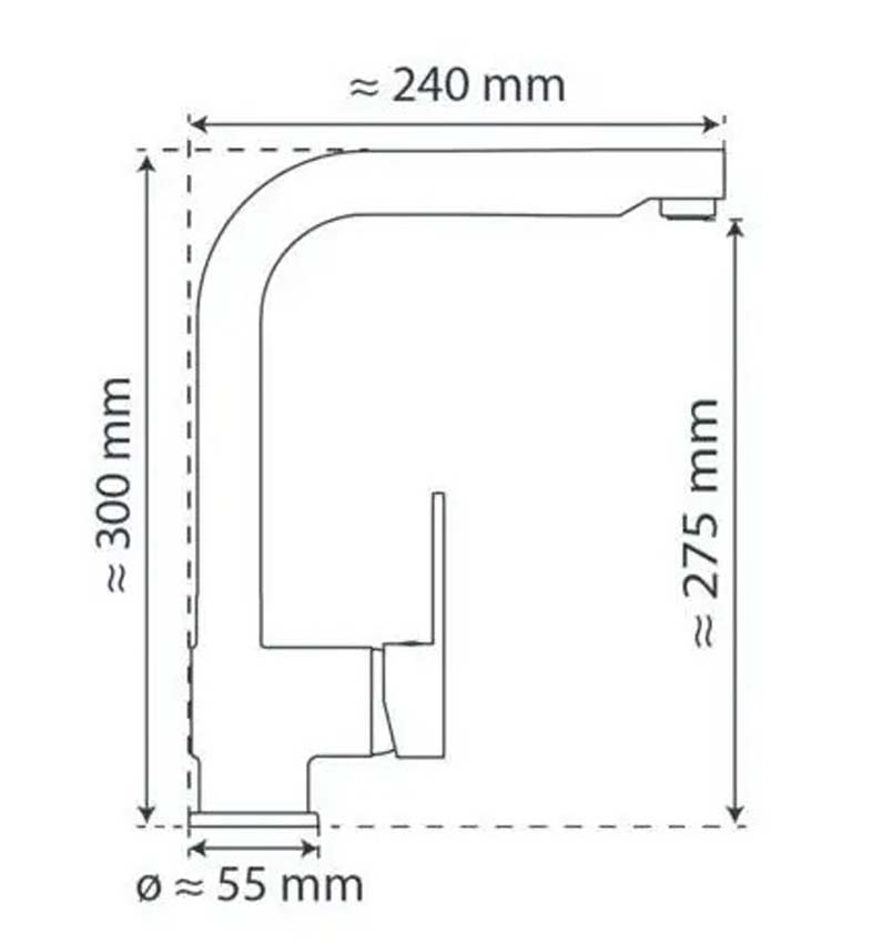 Robinet de cuisine Levi inox-look avec bec extractible