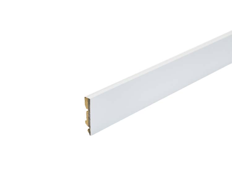 Plinthe MDF blanc résistant à l'eau h57xd10xl2400mm