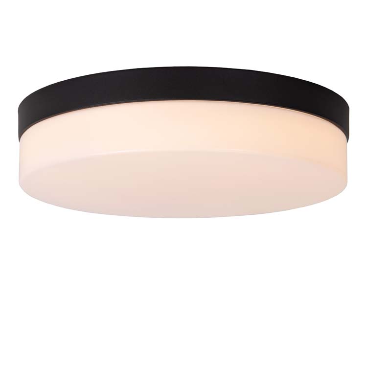 Plafondlamp badkamer - zwart - Ø28cm - LED - 18W - 2700K - IP44