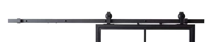 Porte coulissante simple en acier complète Tyra 6R 93x213,4cm + rail noir