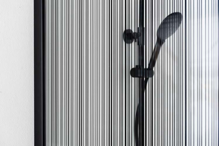 Paroi de douche Alec verre transparant avec lignes noir 117x200cm