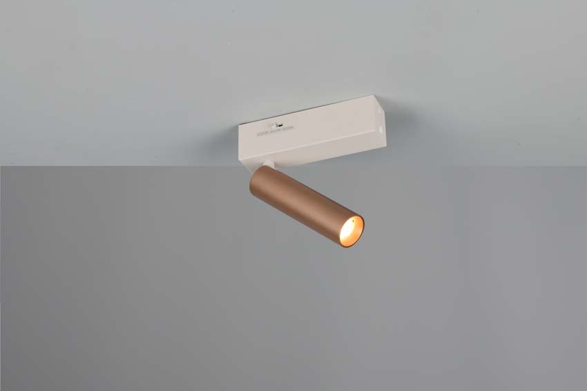 Spot en saillie - Brun café - 17x17,5x13cm - Dimmable - LED - 1x5,5W - 2300-4000K