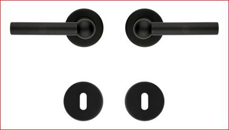 Poignée de porte pro Rome L+L noir structure uv R+E