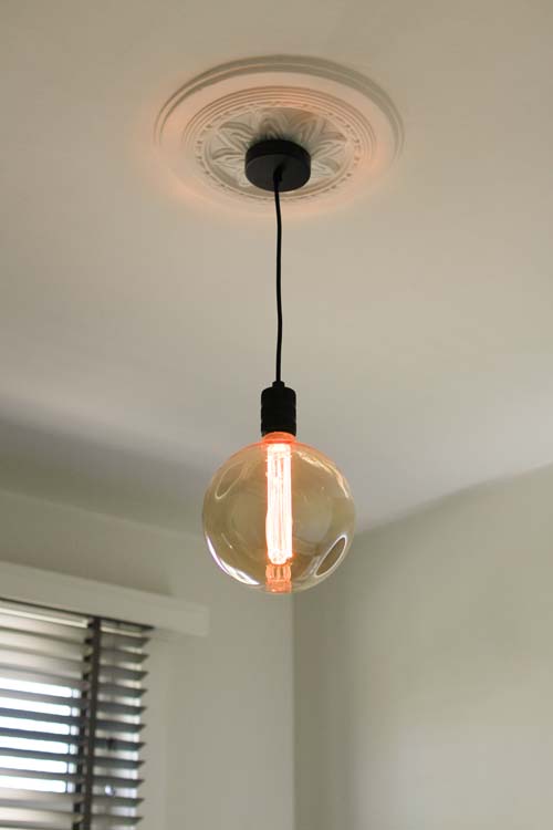 Lustre retro noir 3 anneaux E27 diamètre 10 cm