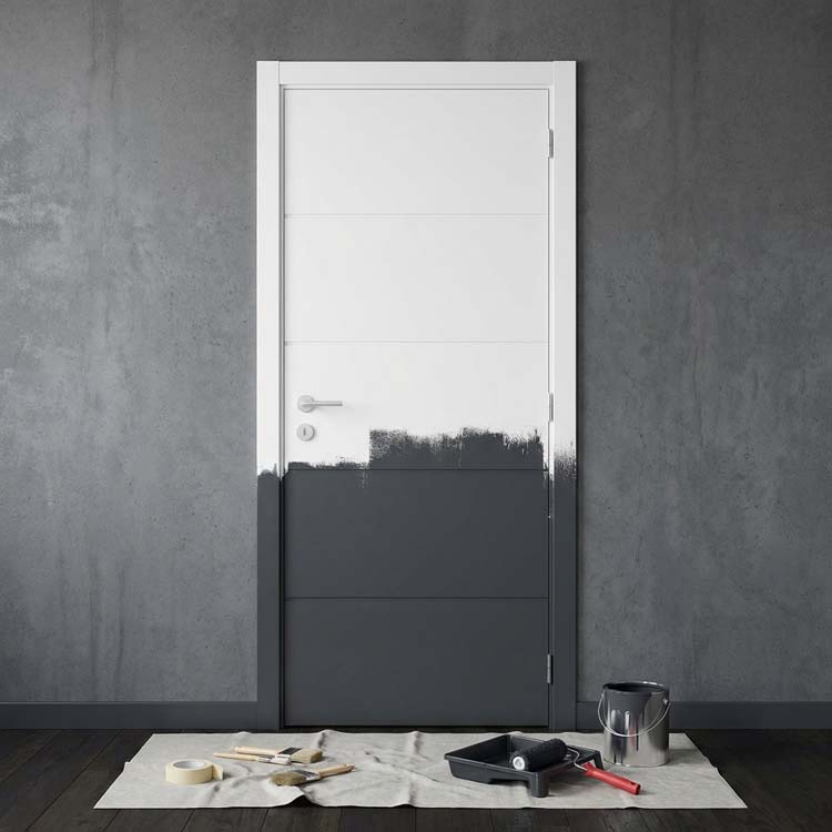 Complete schilderdeur Moderne Horizontale 780mm TUBESPAAN