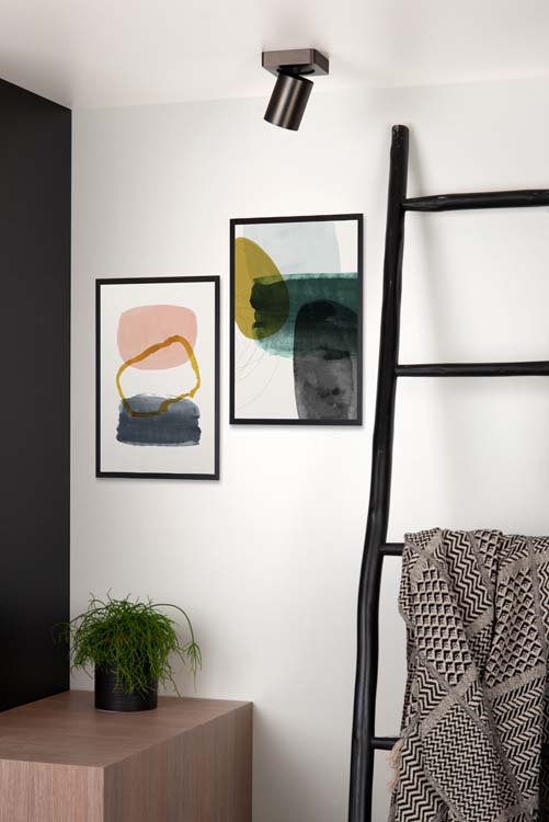 Plafondlamp - zwart - GU10 - 5W - 2200K-3000K