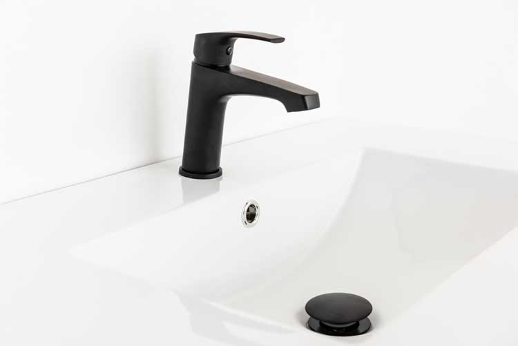 Meuble de salle de bain Bianca blanc mat 800 mm lavabo brillant