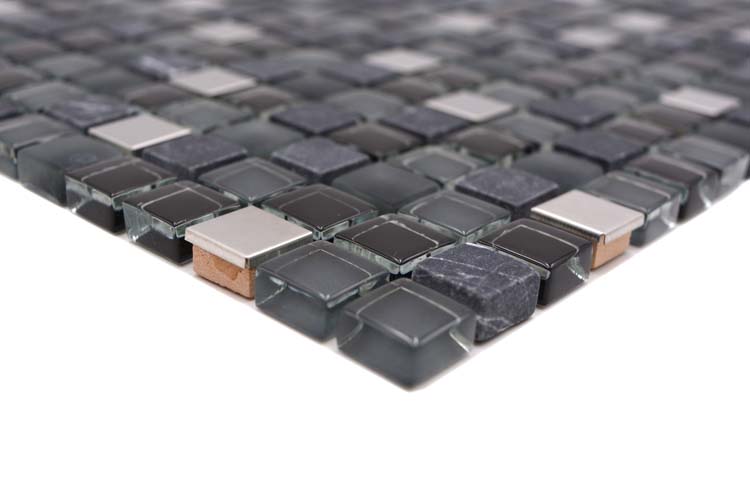 Mosaïque Crystal+ Mix noir brillant 30x30cm