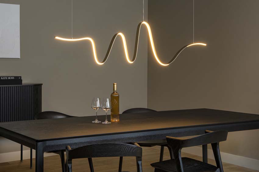 Lucide Premium LAMBADA - Hanglamp - LED Dimb. - 1x33W 2700K/3200K - Mat Goud / Messing