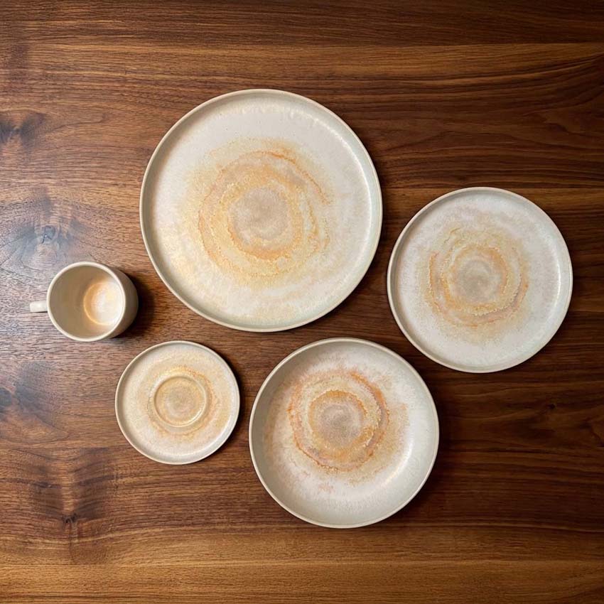 Serviesset Sunrise Aquarel aardewerk beige - 20delig - 4 personen