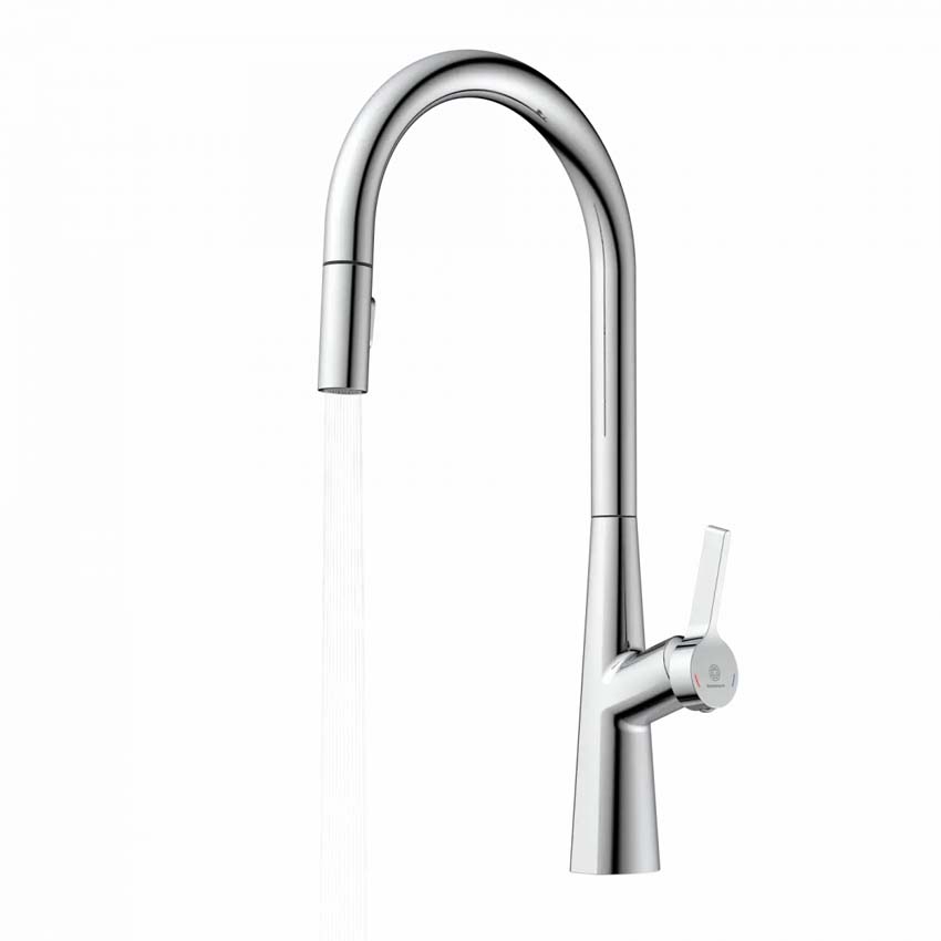 Robinet de cuisine Wasserwerk WK 9 Sphere chrome avec bec extractible