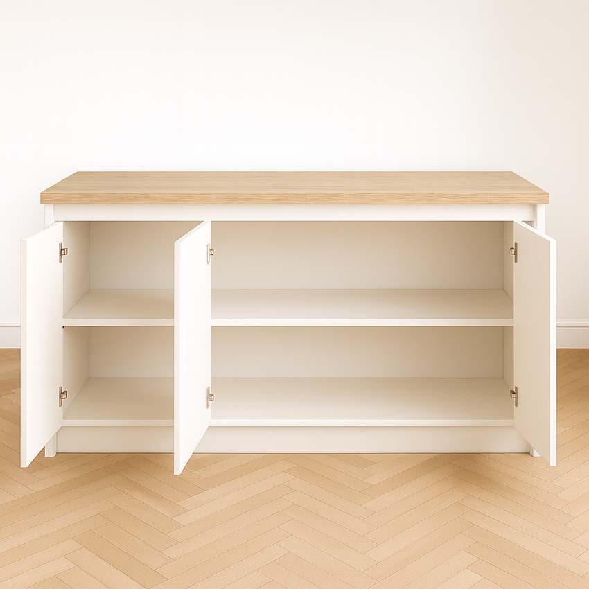 Keukeneiland Plenti wit/hout 154,5 cm