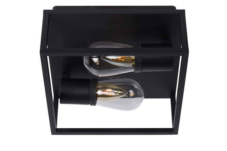 Plafondlamp badkamer - zwart - 2xE14 - 6W - IP54