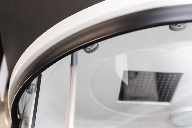 Douchecabine Asterix thermostatisch hoek zwart schuifdeuren 90x90x226cm