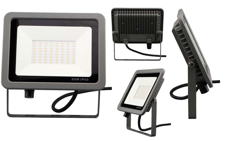 Projecteur LED extérieur gris 50W 4000LM 3000K IP65