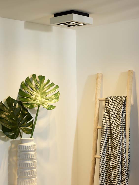 XIRAX - Spot plafond - LED Dim to warm - GU10 - 4x5W 2200K/3000K - Blanc