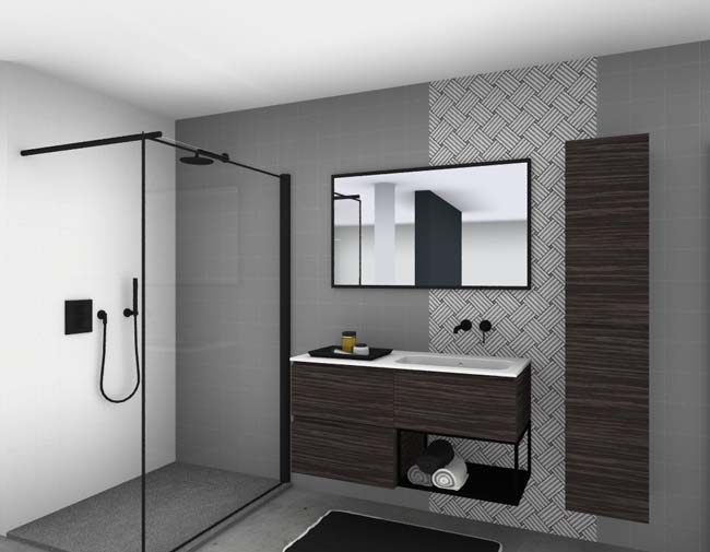 Vloer- en wandtegel Loïc patroontegel grijs/wit 15x15cm