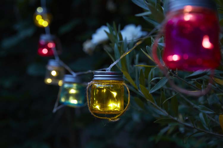 Solar cordon lumineuse Belluno 8 lampes couleur