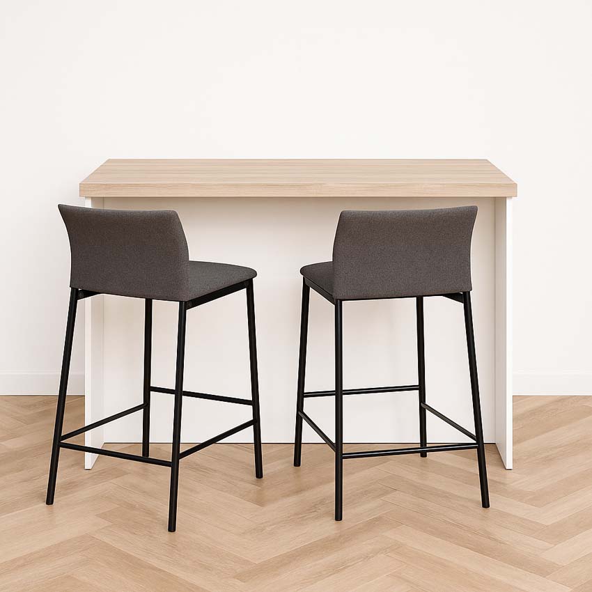 Cuisine île Plenti blanc/look de chêne 124,5 cm