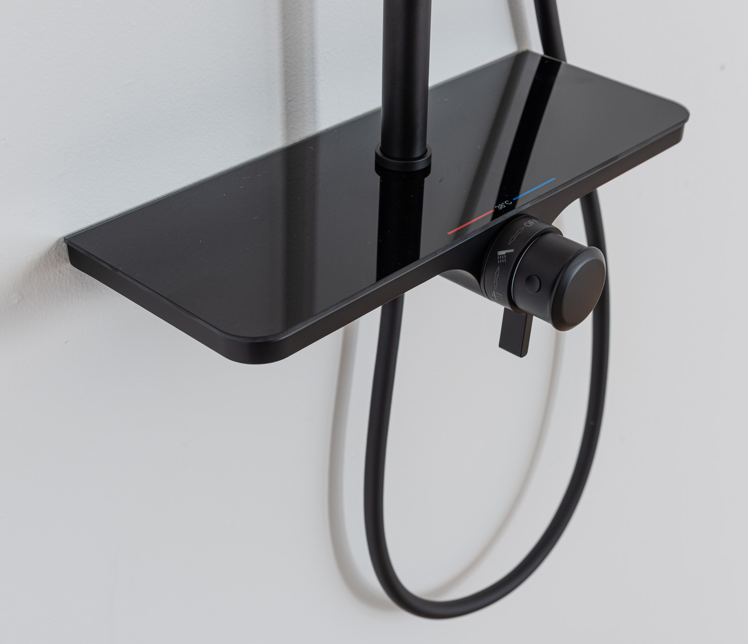 Bad- en doucheset Vicente thermostatisch mat zwart