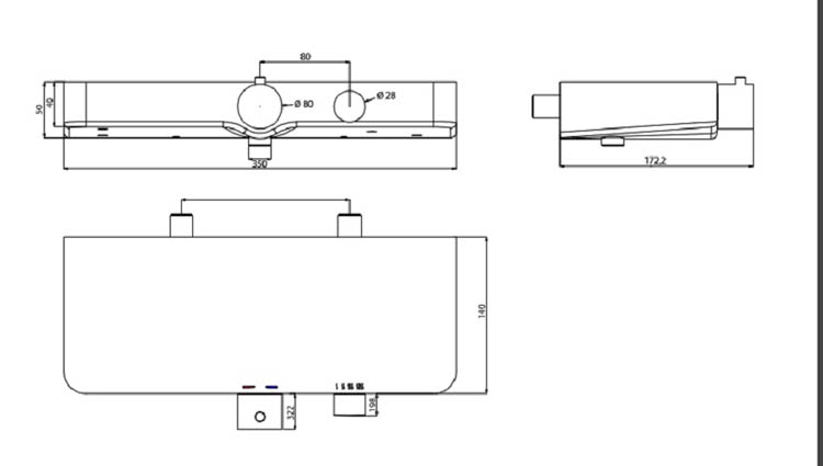 Douchekraan thermostatisch met planchet Olfa chroom/wit Douchekraan thermostatisch met planchet Olfa chroom/wit