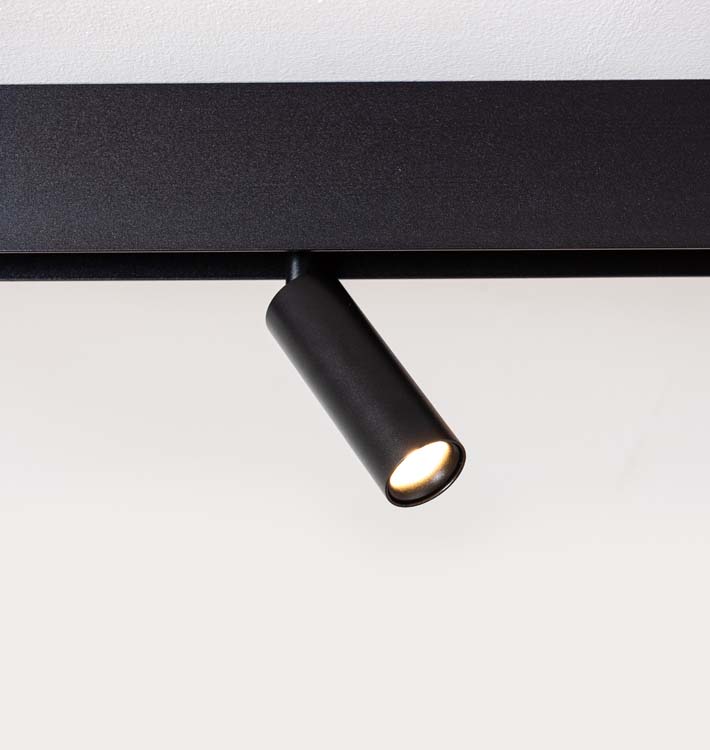 Rail lumineux design Béa noir set 1,2m 3 spots 3x4W