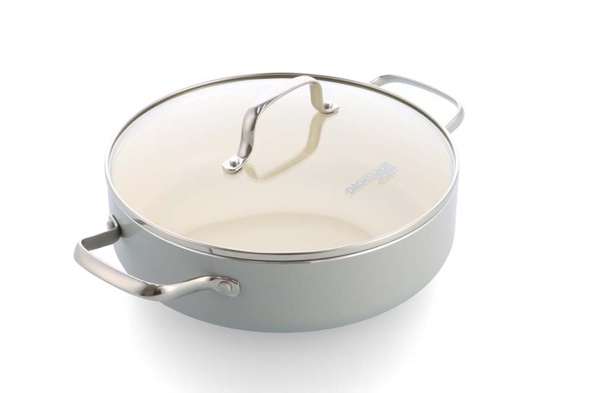 Stoofpan met deksel Dagelijkse Kost Proline PFAS-vrij zilver Ø26cm stoominzet