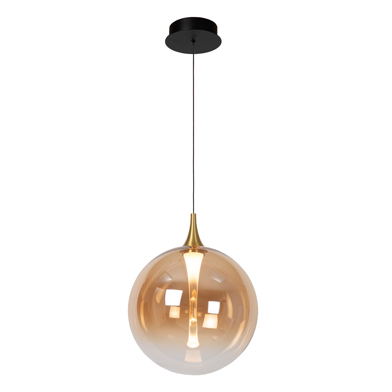 Lucide Premium Gisela - Hanglamp - Ø30cm - LED Dimb. - 1X9,4W 2700K - Amber