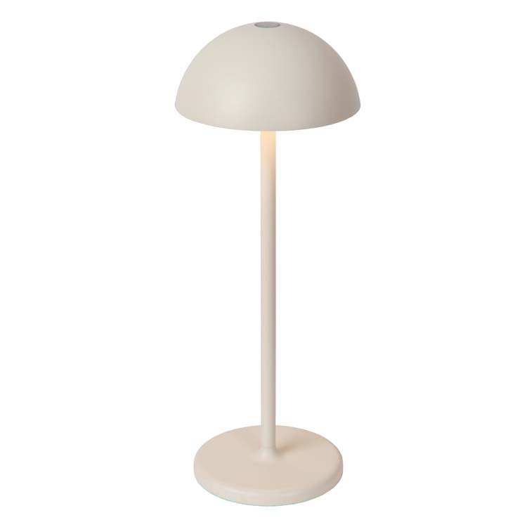 Lucide JOY - Lampe de table Extérieur Rechargeable - Batterie - Ø 12 cm - LED Dim. - 1x1,5W 3000K - IP54 - Blanc